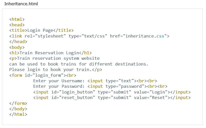 inheritance example in css