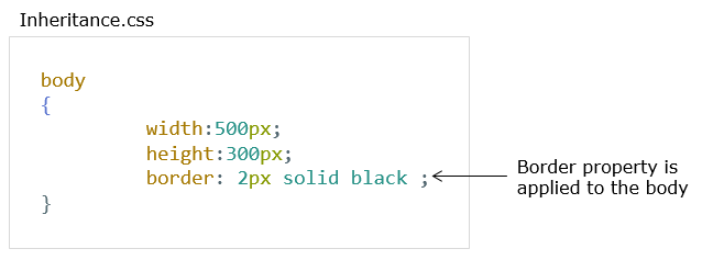 inheritance example 2 css code in css