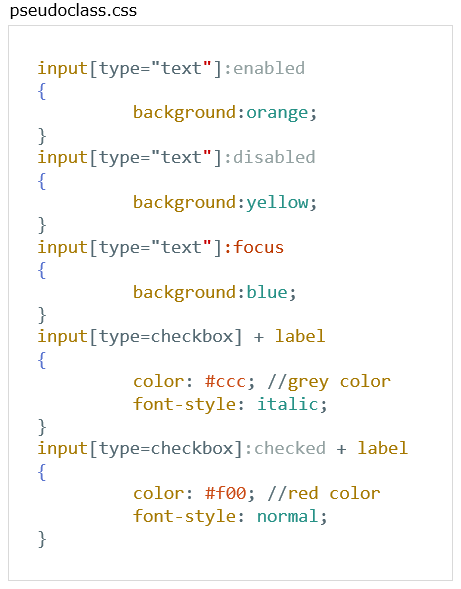 Pseudo Classes css code 2