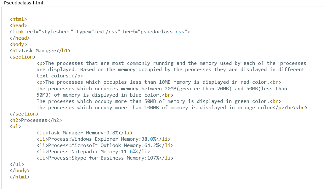 position based pseudo-classes html code