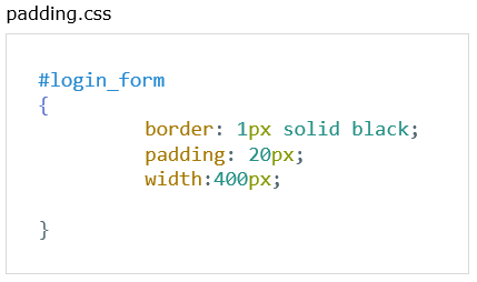 CSS Padding Property css code