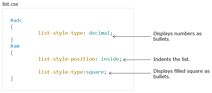 CSS Classification Properties css code