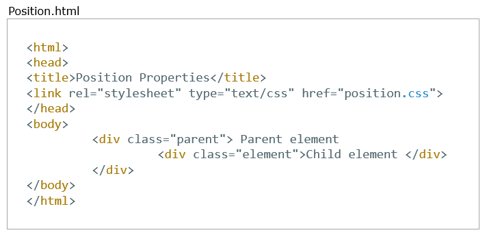 CSS Position Properties html example 2