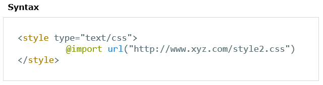 import syntax in css