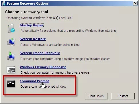 Windows 7 select cmd