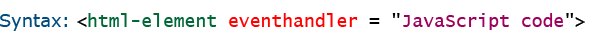 JS Event Event handler Syntax