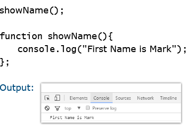 javascript showName() example