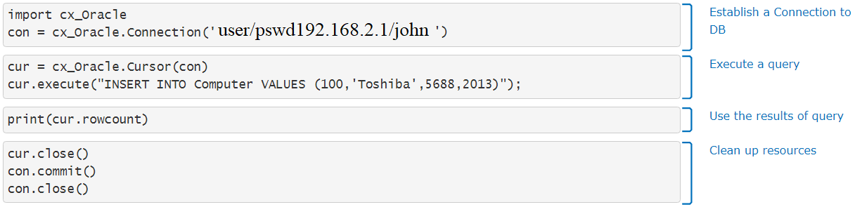 connecting to a Oracle Database in python