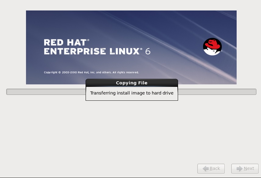 red hat installation copying file