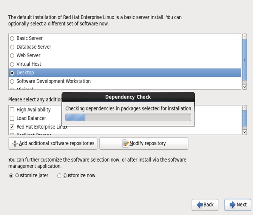 red hat installation dependency check