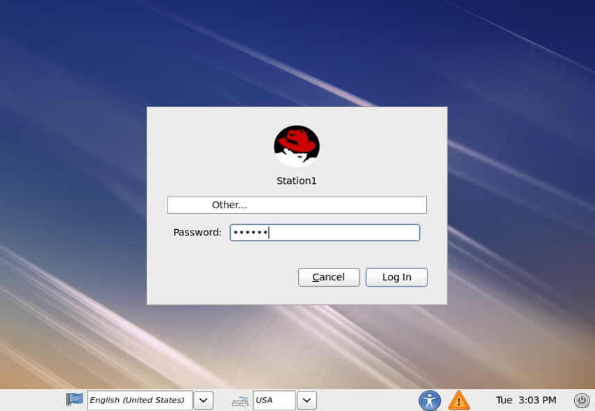 red hat installation login password