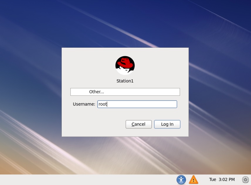 red hat installation login