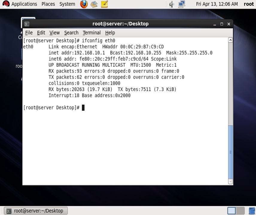 ifconfig in red hat